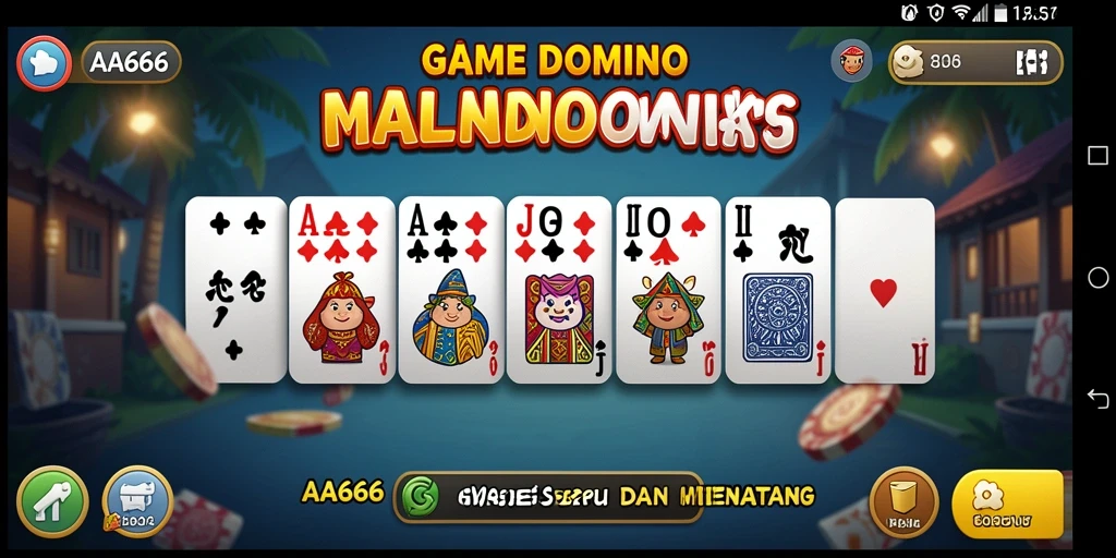 Tampilan gameplay seru dalam AA666 yang menampilkan strategi Domino.