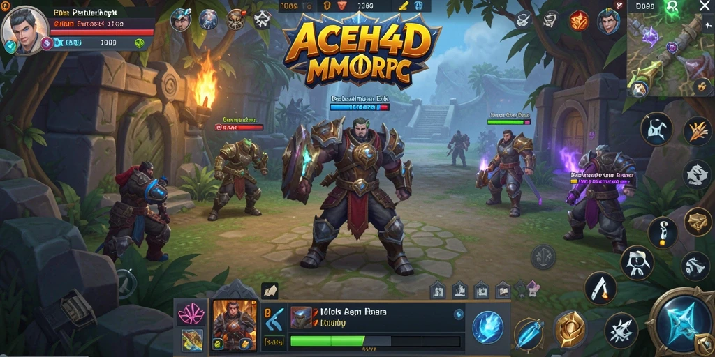 Tangkapan layar gameplay <strong>ACEH4D</strong> menampilkan pertarungan epik dalam dunia MMORPG.
