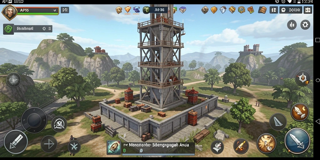 Tampilan menakjubkan dari gameplay Tower Defense yang epik.