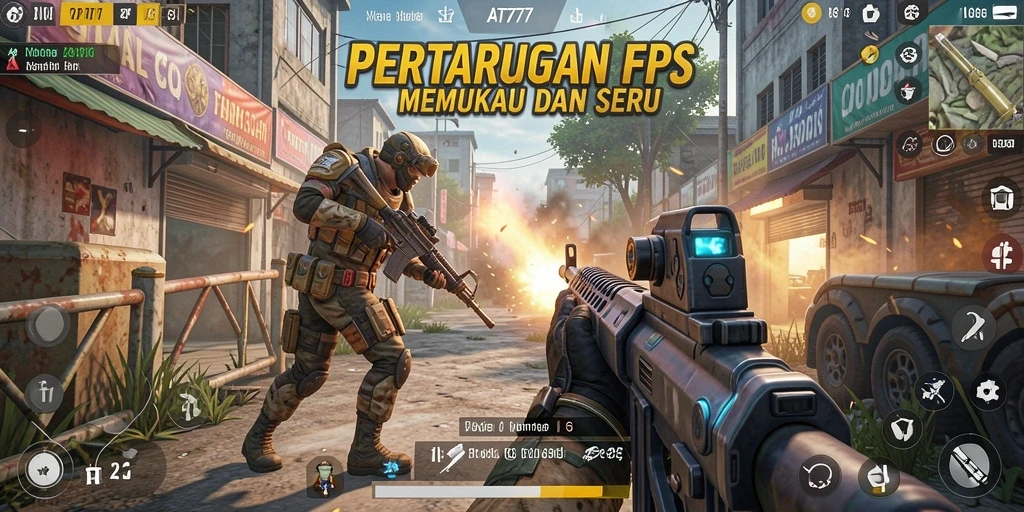 Tampilan gameplay AT777 dengan aksi tembak-menembak yang mendebarkan.