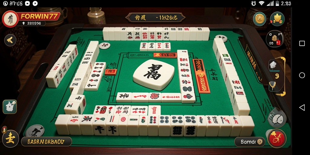 Tampilan gameplay Mahjong menarik dari FORWIN77 dengan grafis yang memukau.