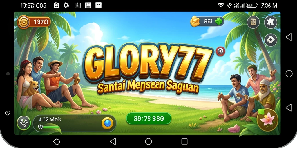 Tangkapan layar gameplay GLORY777 yang menunjukkan suasana permainan santai.