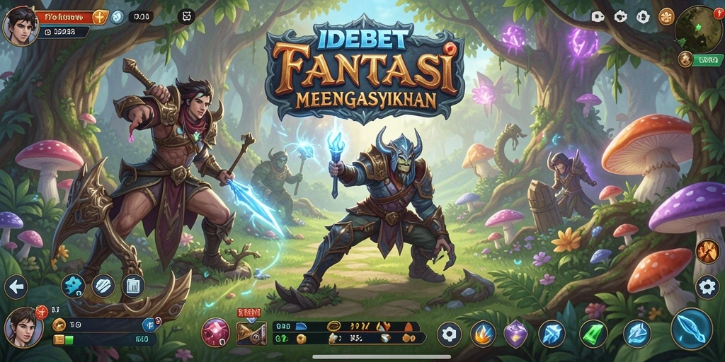 Screenshot utama IDEBET menampilkan aksi menegangkan dalam pertarungan RPG.