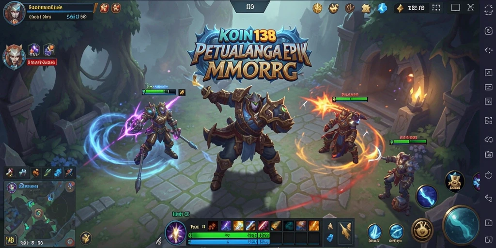 Screenshot gameplay KOIN138 menampilkan pertempuran seru dan karakter yang menarik.