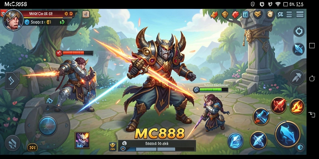 Tampilan gameplay yang menakjubkan di MC888, menampilkan strategi dan taktik yang mendebarkan.