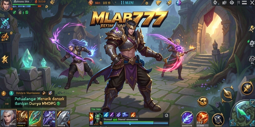 Tangkapan layar gameplay MLBB777 menampilkan aksi petualangan MMORPG yang mendebarkan.