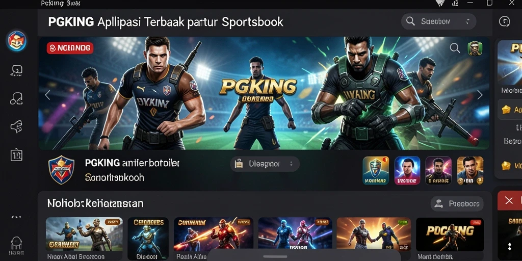 Tampilan antarmuka PGKING yang modern dengan fitur taruhan olahraga.