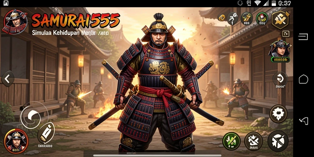 Tampilan gameplay menarik penuh aksi di dunia samurai.