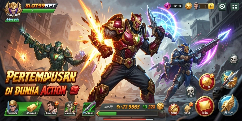 Tangkapan layar utama SLOT99BET menampilkan aksi gameplay yang mendebarkan.